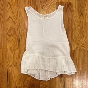 Pacsun LA Hearts White Sleeveless Tank Top with Ruffle Hem